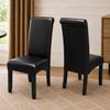 Picture of Vera Black PU Leather Dining Chair with Dark Wooden Legs