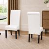 Picture of Vera White PU Leather Dining Chair with Dark Wooden Legs
