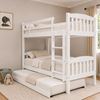 Picture of Miki Single Bunk Bed with Trundle White – Solid Hardwood Frame, Extra Height