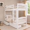 Picture of Miki Higher Solid Hardwood Single Bunk Bed with 2 Pocket Spring Mattresses – White
