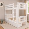 Picture of Miki Higher Solid Hardwood Single Bunk Bed with 2 Pocket Spring Mattresses – White