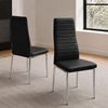 Picture of Melody / Mila 6-Seater Dining Set – 1300mm Black 10mm Tempered Glass Table, Black PU Leather Chairs, Chrome Legs