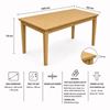 Picture of Alba / Zoe 4-Seater Dining Set, 1500mm Wooden Slab Table in Beech Colour with Black PU Leather Chairs