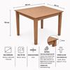 Picture of Alba / Zoe 4-Seater Dining Set, 900mm Wooden Slab Table in Chestnut Colour with Black PU Leather Chairs
