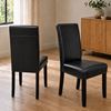 Picture of Alba / Zoe 6-Seater Dining Set, 1500mm Wooden Slab Table in Beech Colour with Black PU Leather Chairs