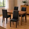 Picture of Alba / Zoe 4-Seater Dining Set – 1200mm Walnut Colour Wooden Table with 4 Black PU Leather Dining Chairs