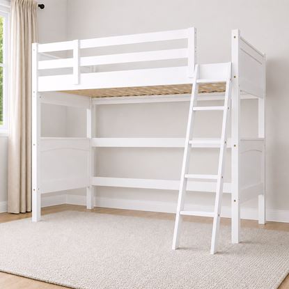Picture of Emilia Solid Hardwood King Single Loft Bed – White