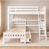 Picture of Emilia Solid Hardwood King Single Loft Bed with Single Bed Under – White