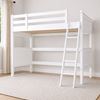 Picture of Emilia Solid Hardwood King Single Loft Bed with Mattress – White