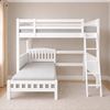Picture of Emilia Solid Hardwood King Single Loft Bed with Mattress – White