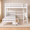 Picture of Emilia Solid Hardwood King Single Loft Bed with Mattress – White