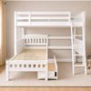 Picture of Emilia Solid Hardwood King Single Loft Bed with Mattress – White