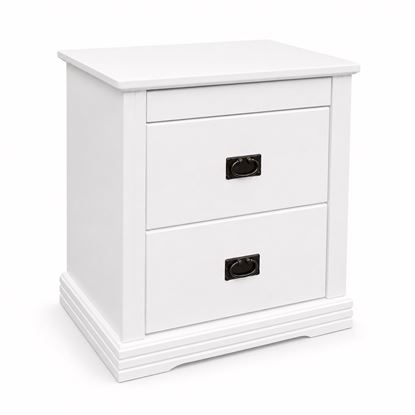 Picture of Melbourne Bedside Table – White 3 Drawer with Top Jewellery Drawer – Fully Assembled