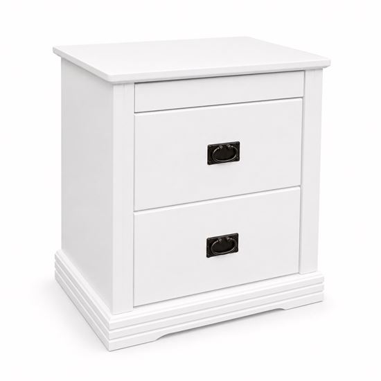 Picture of Melbourne Bedside Table – White 3 Drawer with Top Jewellery Drawer – Fully Assembled