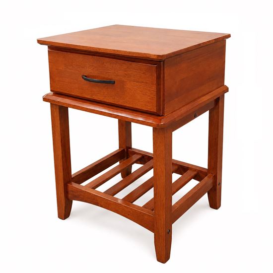 Picture of Matata Bedside Table – Antique Oak 1 Drawer with Open Shelf – Semi Assembled