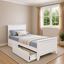 Picture of Emilia Solid Hardwood Single Bed with Drawers and Pocket Spring Mattress White