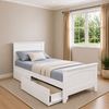 Picture of Emilia Solid Hardwood King Single Bed with Drawers and Pocket Spring Mattress White