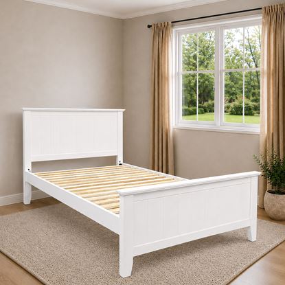 Picture of Eddie Solid Hardwood King Single Bed – White