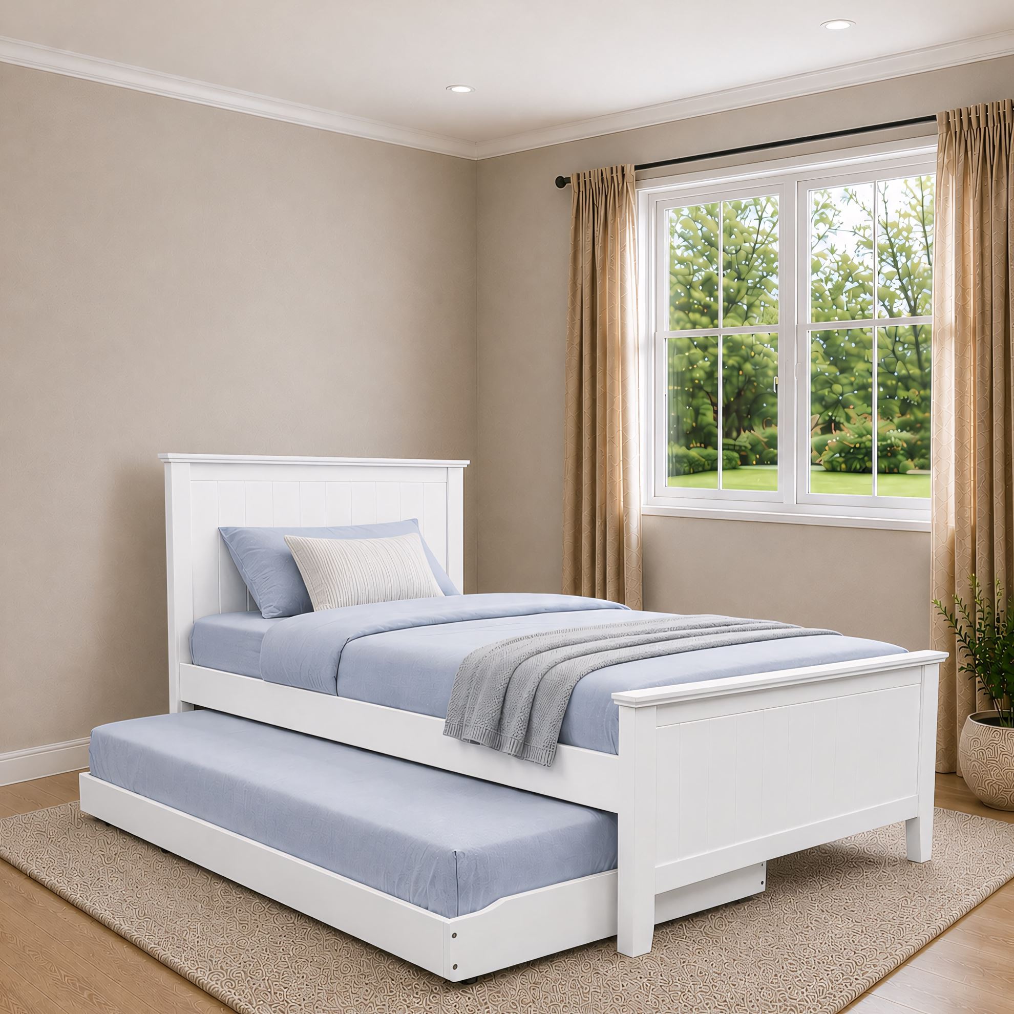 Eddie king Single Bed Pop-Up Trundle & 2 Ma…