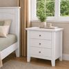 Picture of Ivy 3 Drawer Bedside Table White – Metal Knobs, Fully Assembled (22.5 kg)