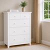 Picture of Ivy White 5-Drawer Tallboy + Two 3-Drawer Bedside Tables – Wooden Knobs, Fully Assembled (110 kg)