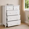 Picture of Ivy White 5-Drawer Tallboy + Two 3-Drawer Bedside Tables – Wooden Knobs, Fully Assembled (110 kg)