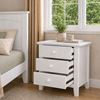 Picture of Ivy White 5-Drawer Tallboy + Two 3-Drawer Bedside Tables – Wooden Knobs, Fully Assembled (110 kg)