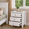 Picture of Ivy White 5-Drawer Tallboy + Two 3-Drawer Bedside Tables – Metal Knobs, Fully Assembled (110 kg)