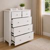 Picture of Ivy White 5-Drawer Tallboy + Two 3-Drawer Bedside Tables – Metal Knobs, Fully Assembled (110 kg)